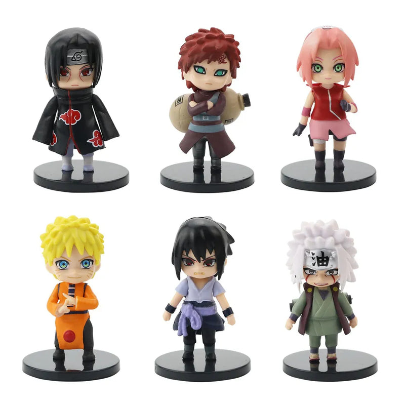 Anime Naruto Shippuden 12 Pçs • Sasuke, Itachi, Kakashi, Gaara, etc • 7-8cm