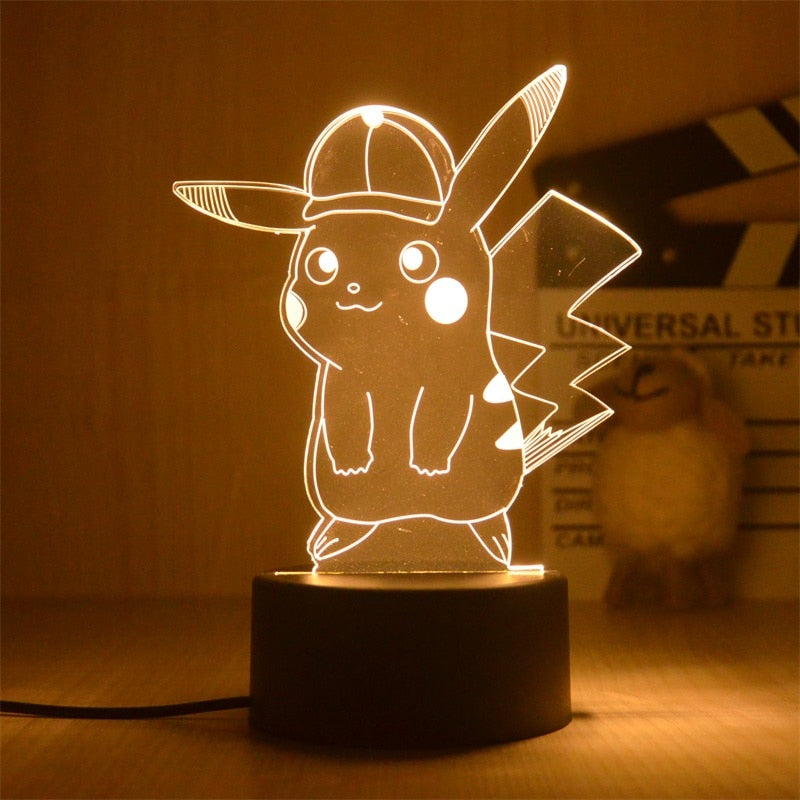 LED 3D Pokemon, Bulbasaur, Charizard, Squirtle, etc • Decoração gamer