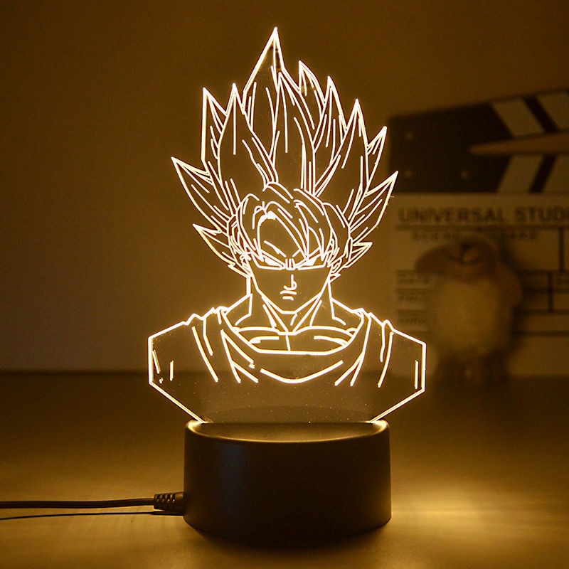 LED 3D Goku, Vegeta, etc • Dragon Ball Z • Decoração gamer, Cabeceira, Presente